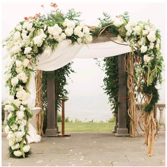 10 pack | Ivory Silk Hydrangea Artificial Flowers for Home Wedding Bouquet - Picture 7 of 7